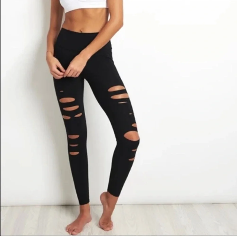 Alo Warrior Slit Leg High Rise Leggings - Small